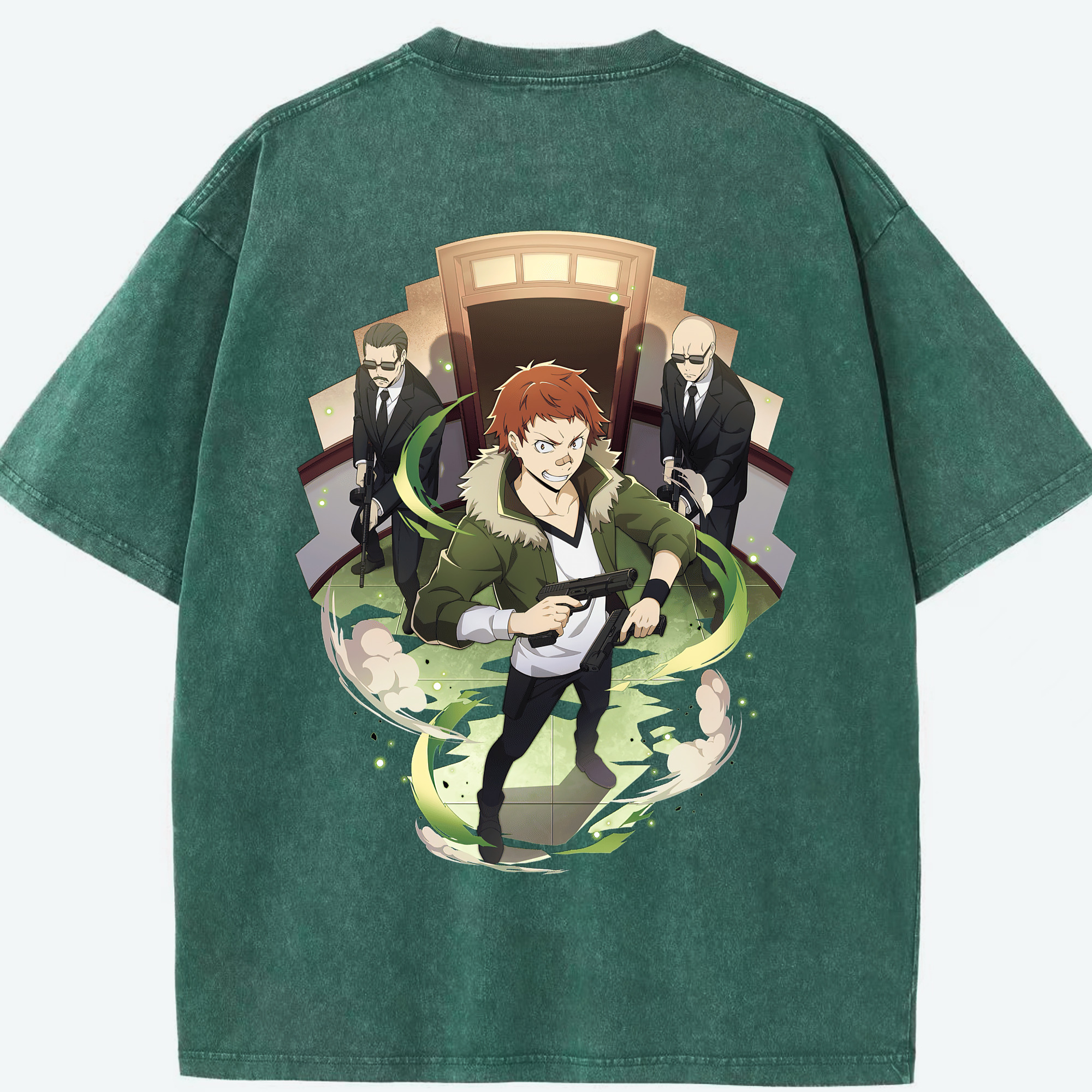 （画像用） 文豪ストレイドッグス Bungo Stray Dogs 綿100% ヴィンテージ風 半袖Tシャツ（背面プリント）